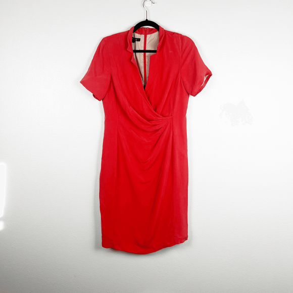 Lafayette 148 New York Dresses & Skirts - Lafayette 148 Silk Knee Length Short Sleeve Dress Orange Sz 12‎